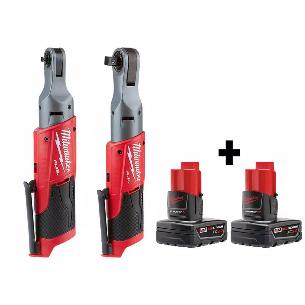 Best Sale ๐ Cordless Ratchets Milwaukee M12 FUEL 12-Volt Lithium-Ion Brushless Cordless 1/4 In. Ratchet And 1/2 In. Ratchet With Two 3.0 Ah Batteries ๐