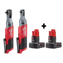 Wholesale ✔️ Cordless Ratchets Milwaukee M12 FUEL 12-Volt Lithium-Ion Brushless Cordless 3/8 In. And 1/4 In. Ratchets With Two 3.0 Ah Batteries 🧨