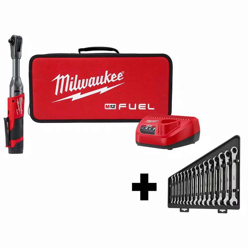 Best Pirce 🔔 Cordless Ratchets Milwaukee M12 FUEL 12-Volt Lithium-Ion Brushless Cordless 3/8 In. Extended Reach Ratchet Kit With Metric Ratcheting 🔧 Wrench Set ✔️