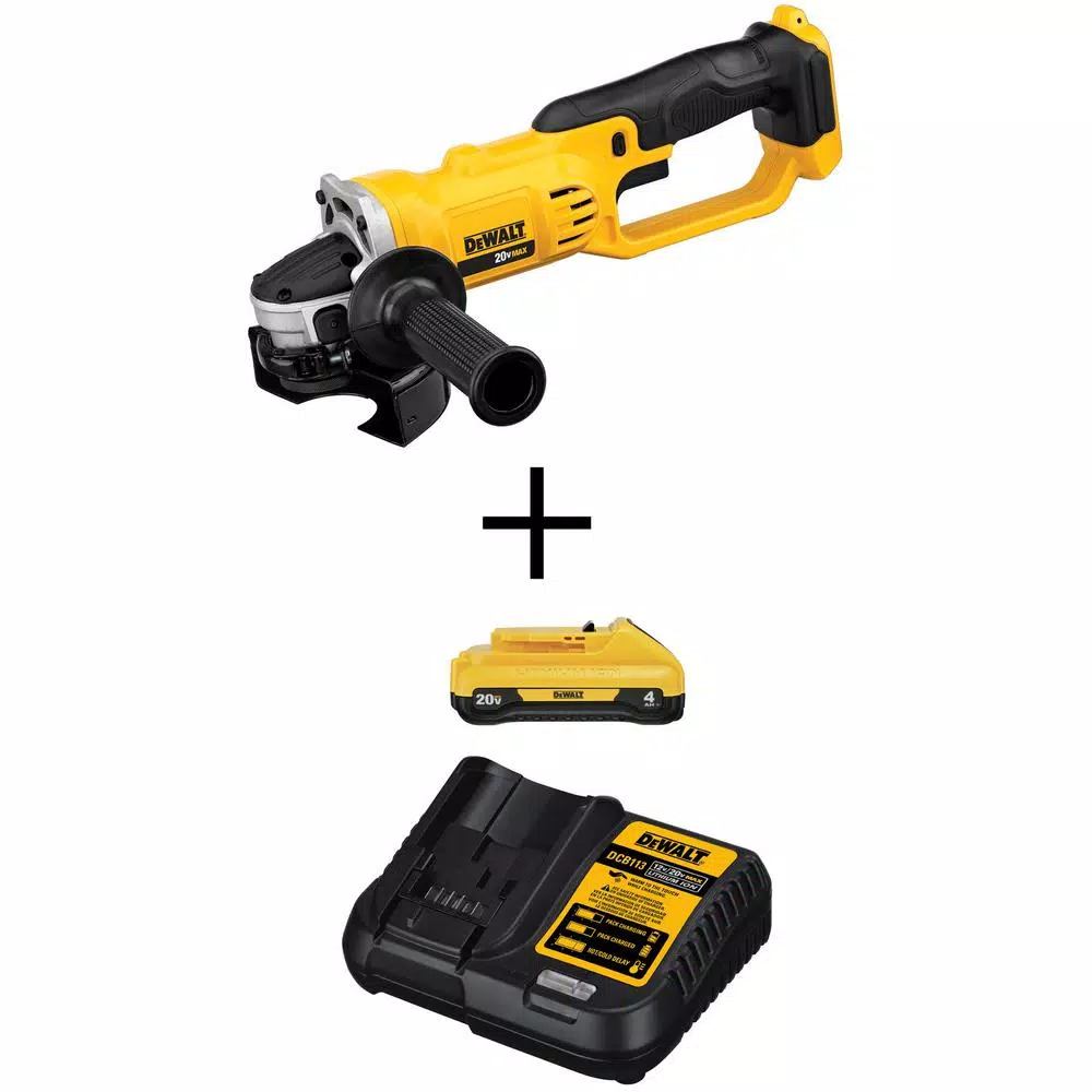 Budget ๐ฅ Grinders DEWALT 20-Volt MAX Cordless 4-1/2 In. To 5 In. Grinder, (1) 20-Volt 4.0Ah Battery & Charger ๐