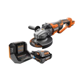 Flash Sale ❤️ Grinders RIDGID 18-Volt OCTANE Cordless Brushless 7 In. Dual Angle Grinder Kit With (1) OCTANE Bluetooth 3.0 Ah Battery And Charger 🔔