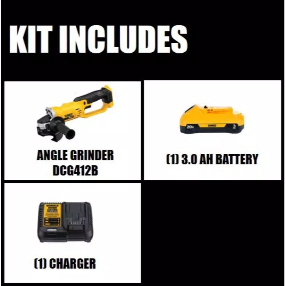 New ✨ Grinders DEWALT 20-Volt MAX Cordless 4-1/2 In. To 5 In. Grinder, (1) 20-Volt 3.0Ah Battery & Charger 🤩 - Image 2
