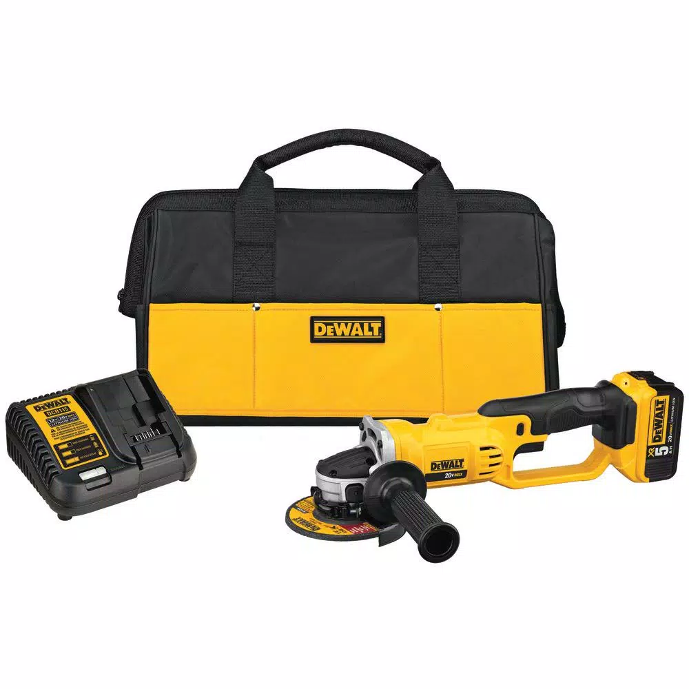 Coupon ๐ Grinders DEWALT 20-Volt MAX Cordless 4-1/2 In. To 5 In. Grinder, (1) 20-Volt 5.0Ah Battery & Charger โ๏ธ