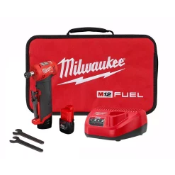 Discount 😉 Grinders Milwaukee M12 FUEL 12-Volt Lithium-Ion Brushless Cordless 1/4 In. Right Angle Die Grinder Kit W/ (2) 2.0Ah Batteries 🌟