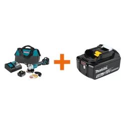 Flash Sale 😀 Grinders Makita 18V 5.0Ah LXT Brushless 4-1/2 In./5 In. Paddle Switch Cut-Off/Angle Grinder Kit With Bonus 18V LXT Battery Pack 5.0Ah ⭐