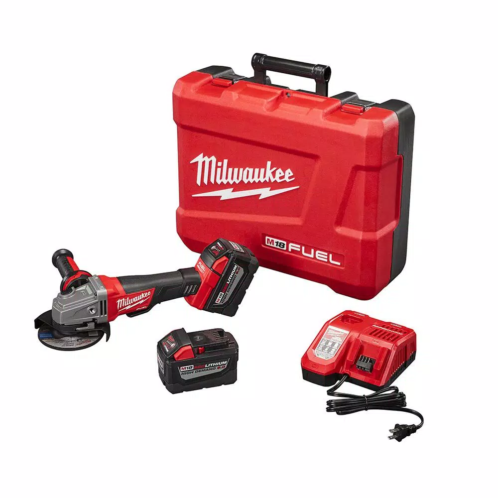 Discount βοΈ Grinders Milwaukee M18 FUEL 18-Volt Lithium-Ion Brushless Cordless 4-1/2 In./5 In. Grinder, Slide Switch Lock-On Kit W/(2) 9.0Ah Batteries π