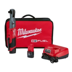 Buy ❤️ Cordless Ratchets Milwaukee M12 FUEL 12-Volt Lithium-Ion Brushless Cordless 1/2 In. Ratchet Kit W/ (2) 2.0Ah Batteries, Charger & Tool Bag 🛒