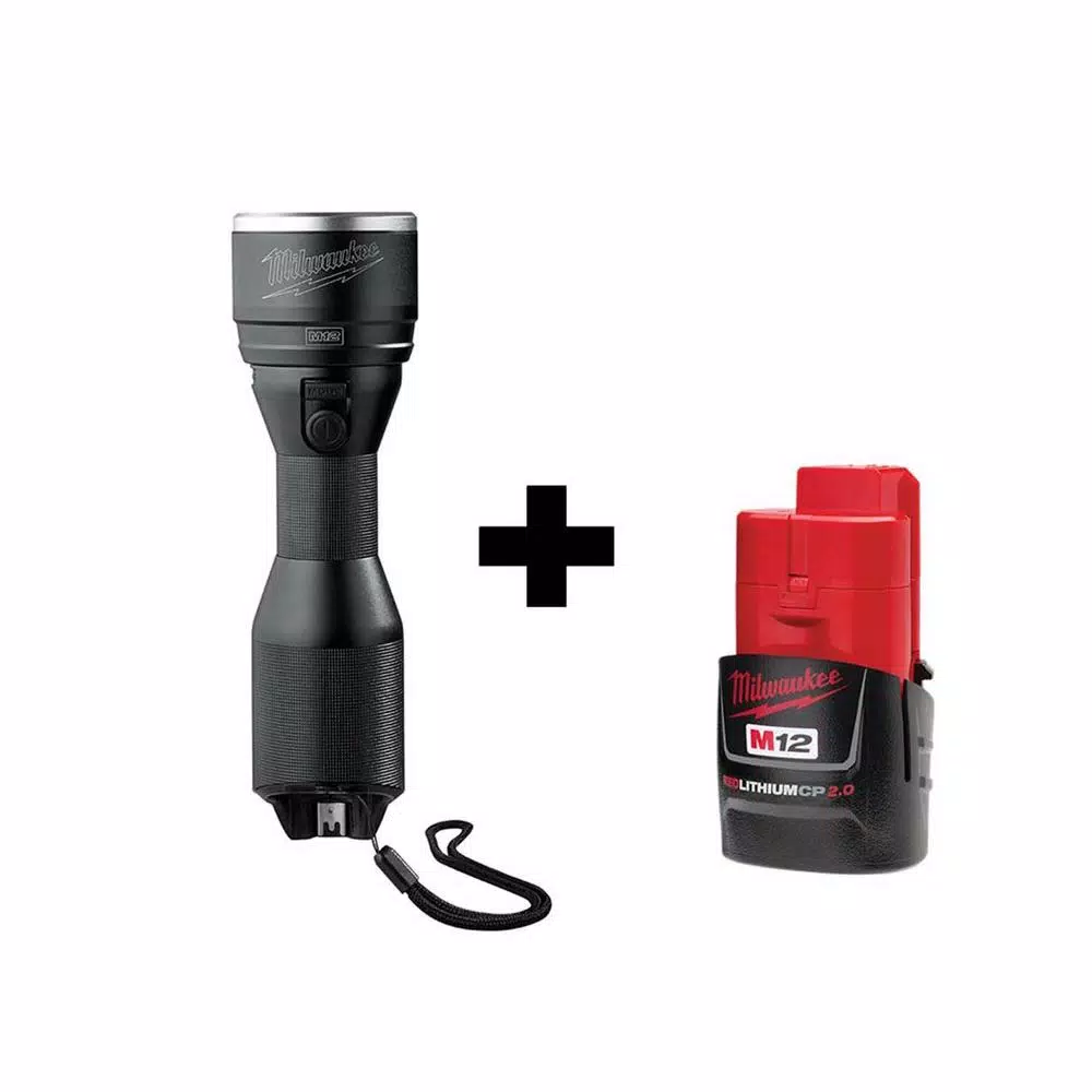 Wholesale ⭐ Jobsite Milwaukee M12 12-Volt Lithium-Ion Cordless LED High Performance Flashlight With M12 2.0Ah Battery 🥰
