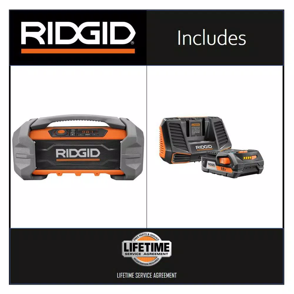 Coupon 🎁 RIDGID 18-Volt Hybrid Jobsite Radio With 18-Volt Lithium-Ion 2.0 Ah Battery And Charger Kit ✨ - Image 2