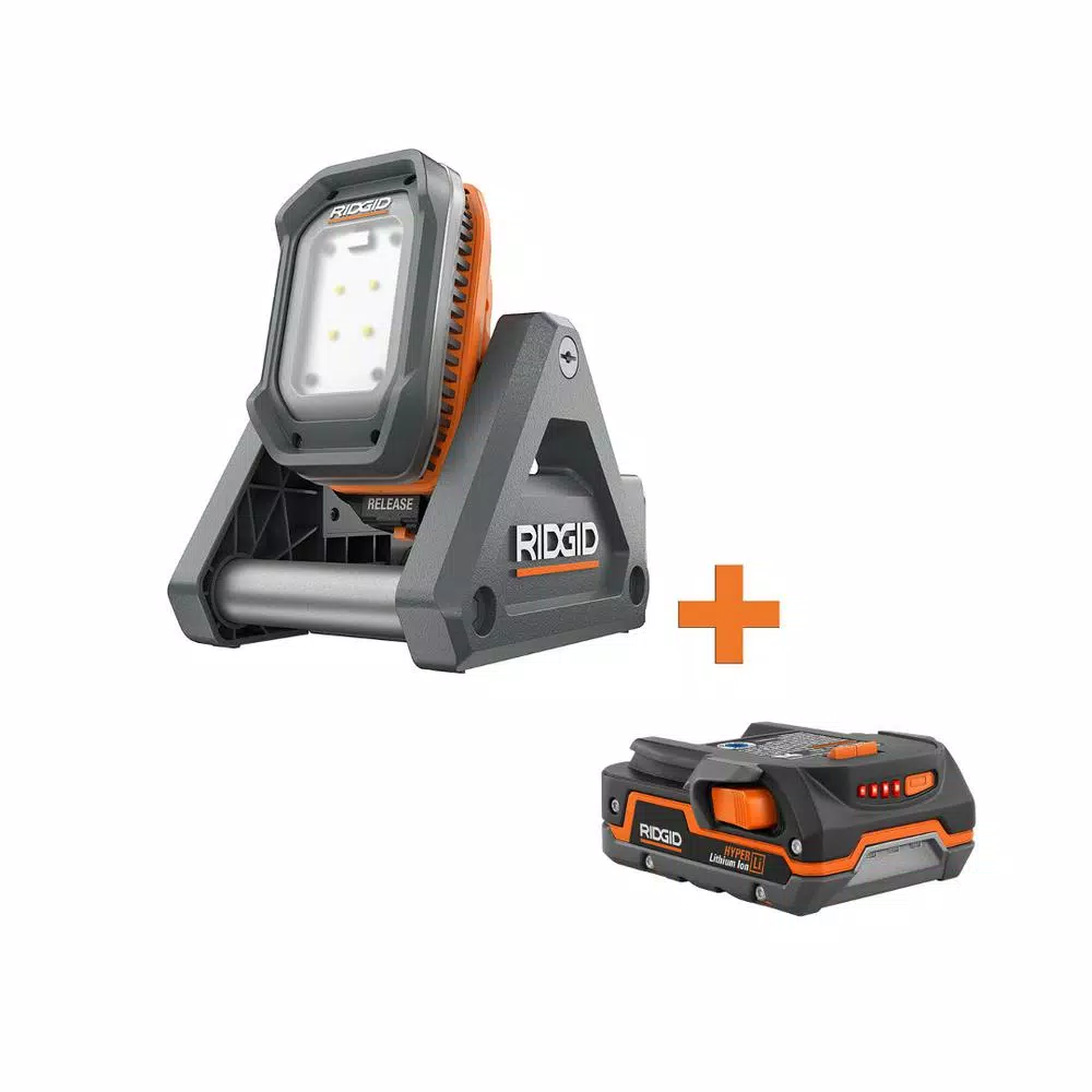 Buy โ Jobsite RIDGID 18-Volt Cordless Flood Light With Detachable Light With 1.5 Ah Lithium-Ion Battery โ