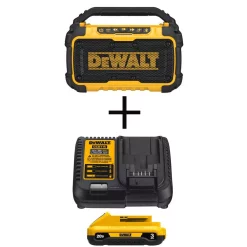 Coupon 🌟 Jobsite DEWALT 20-Volt MAX Bluetooth Speaker With (1) 20-Volt Battery 3.0Ah & Charger ✔️