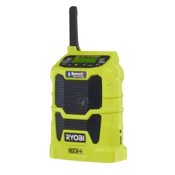 Best Sale 🥰 Jobsite RYOBI 18-Volt ONE+ Cordless Compact Radio With Bluetooth Wireless Technology (Tool-Only) 🔥