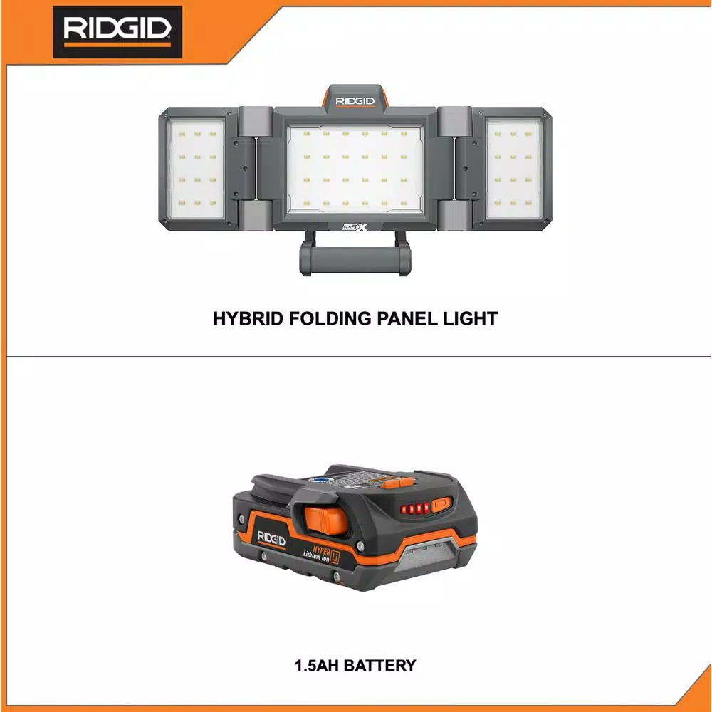 Coupon ๐ฏ Jobsite RIDGID 18-Volt Cordless Hybrid Folding Panel Light With 1.5 Ah Lithium-Ion Battery ๐ - Image 2