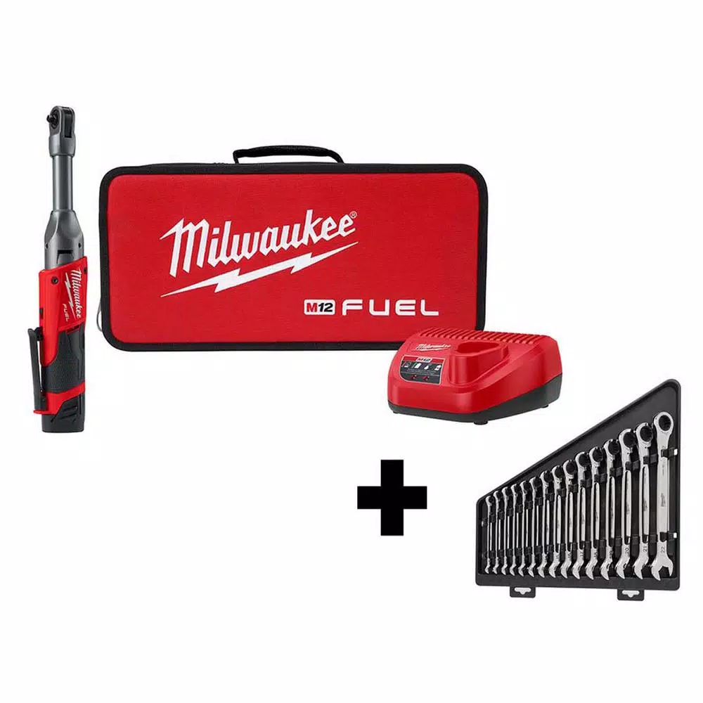 Promo ๐ Cordless Ratchets Milwaukee M12 FUEL 12-Volt Lithium-Ion Brushless Cordless 1/4 In. Extended Reach Ratchet Kit With Metric Ratcheting ๐ง Wrench Set โจ