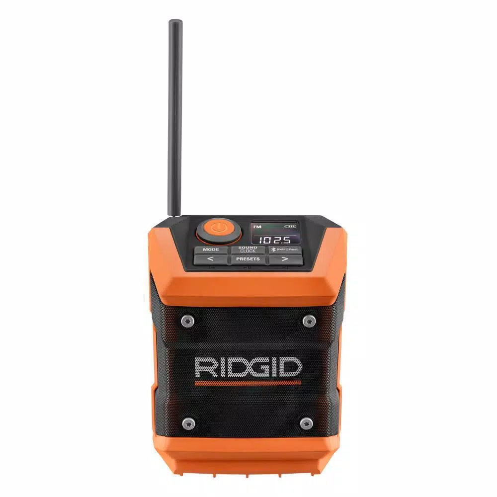 New ๐ฅ Jobsite RIDGID 18-Volt Cordless Mini Bluetooth Radio With Radio App With 1.5 Ah Battery And 18-Volt Charger โ๏ธ - Image 3