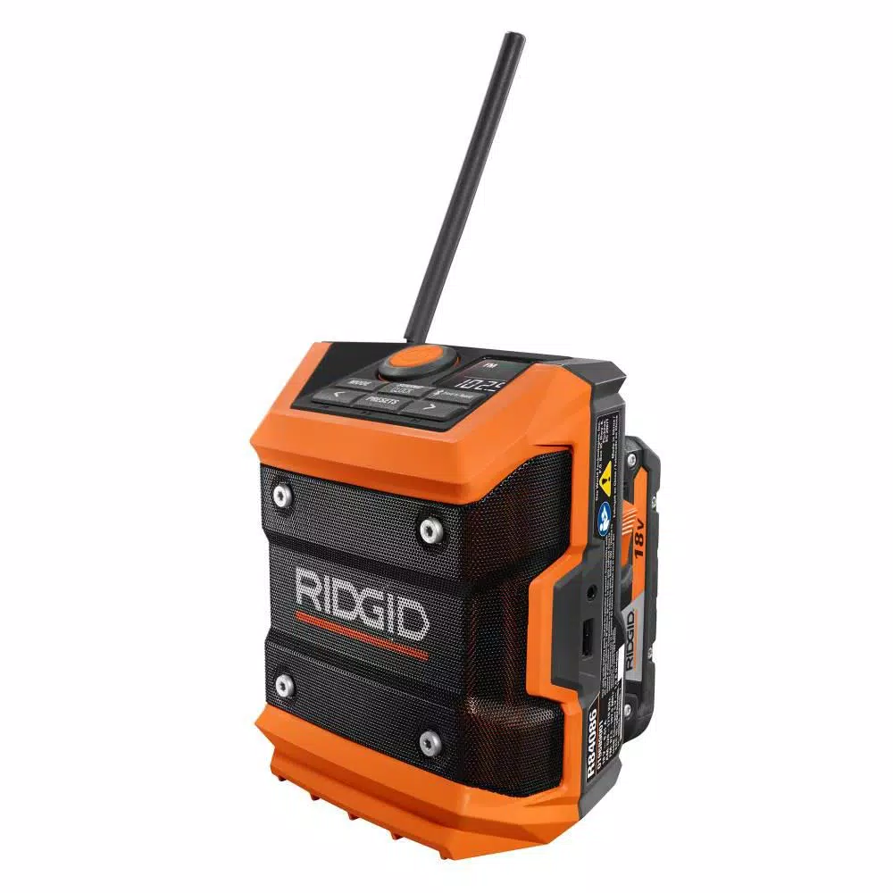 New ๐ฅ Jobsite RIDGID 18-Volt Cordless Mini Bluetooth Radio With Radio App With 1.5 Ah Battery And 18-Volt Charger โ๏ธ - Image 5