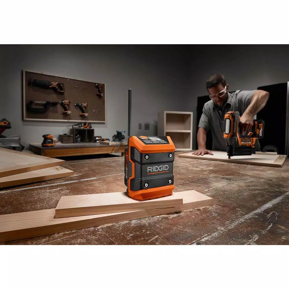 New ๐ฅ Jobsite RIDGID 18-Volt Cordless Mini Bluetooth Radio With Radio App With 1.5 Ah Battery And 18-Volt Charger โ๏ธ - Image 9