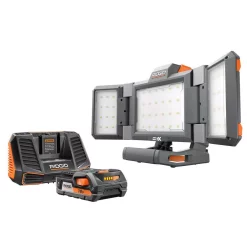 Coupon 🥰 Jobsite RIDGID 18-Volt Hybrid Folding Panel Light With 18-Volt Lithium-Ion 2.0 Ah Battery And Charger Kit ✨
