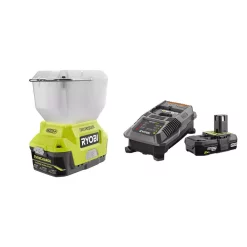 Wholesale 🛒 Jobsite RYOBI 18-Volt ONE+ Cordless EVERCHARGE LED Area Light And Wall Mount Adaptor Charger With 2.0 Ah Battery And Charger Kit 😍