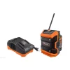 Discount 💯 Jobsite RIDGID 18-Volt Cordless Mini Bluetooth Radio With Radio App, 2.0 Ah Lithium-Ion Battery, And Charger 🧨