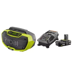 Discount 🥰 Jobsite RYOBI 18-Volt ONE+ Hybrid Stereo With Bluetooth Wireless Technology With 2.0 Ah Battery And Charger Kit 😍