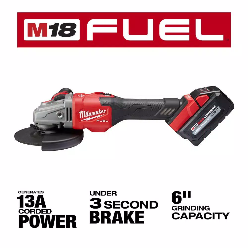 Discount ๐ Grinders Milwaukee M18 FUEL 18-Volt Lithium-Ion Brushless Cordless 4-1/2 In./6 In. Grinder With Slide Switch Kit And Two 6.0 Ah Battery ๐ - Image 3